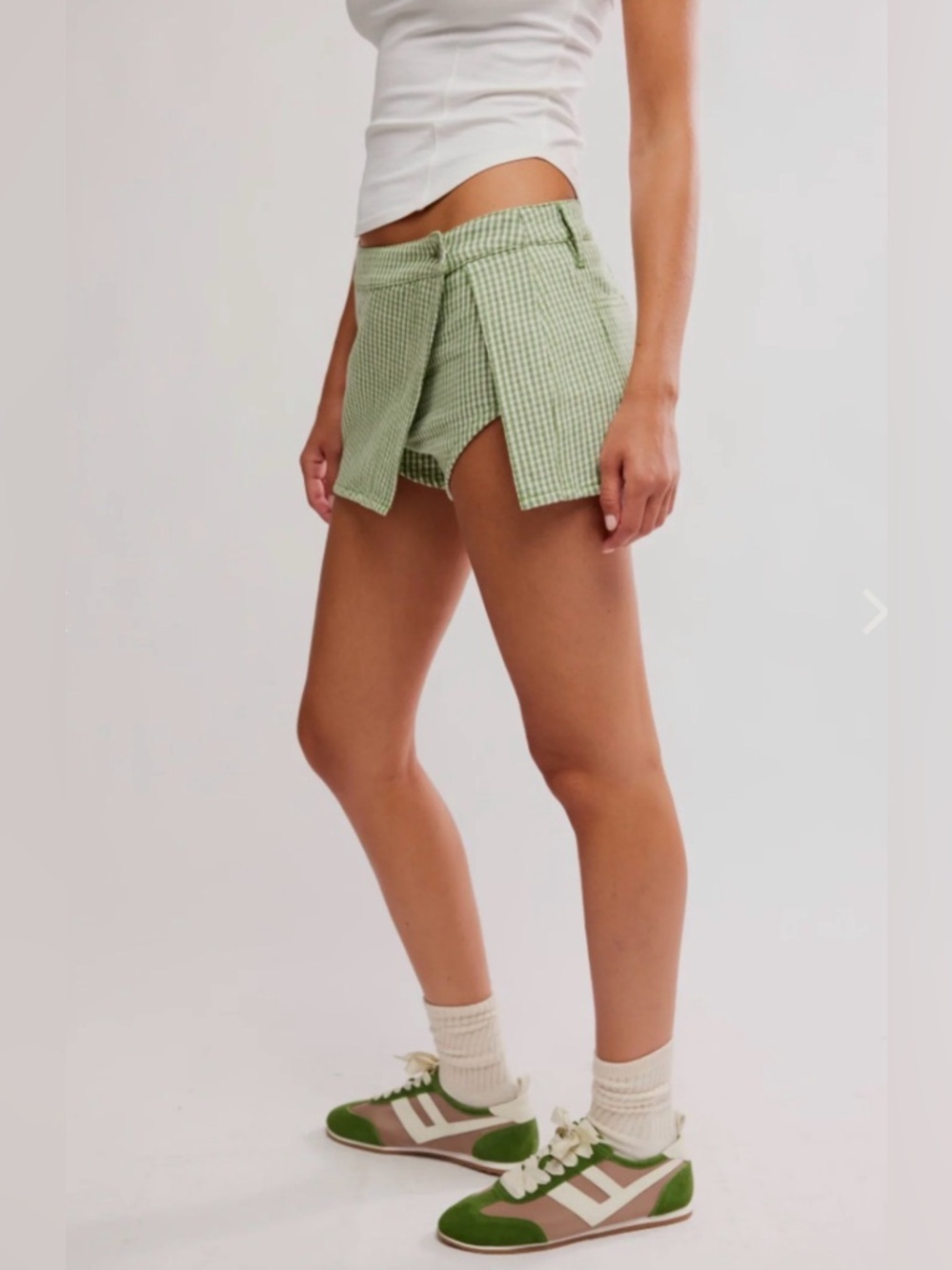 Free People Georgie Gingham Micro Skort